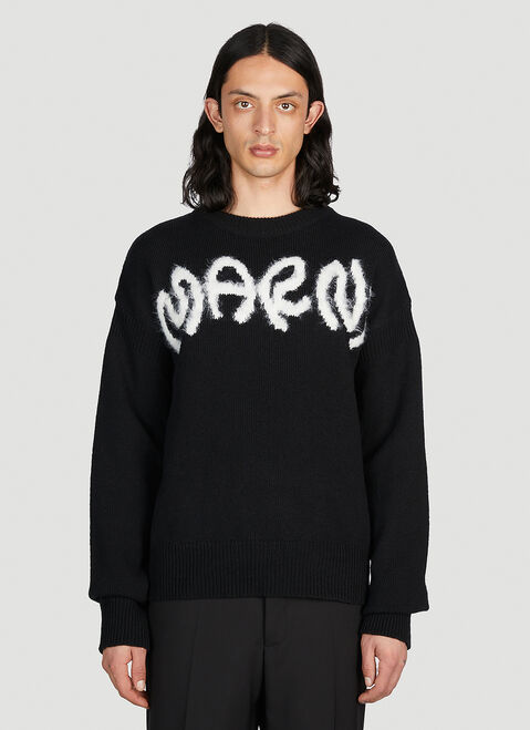 Marni シェットランド・ウールロゴ・セーター ブラック mni0154010