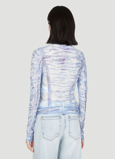Diesel T-Clauzi-H2 Sheer Long Sleeve Top Blue dsl0253054