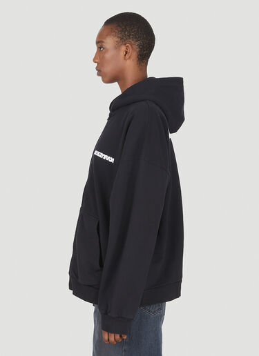 Balenciaga Reverse Logo Hooded Sweatshirt Black bal0246069