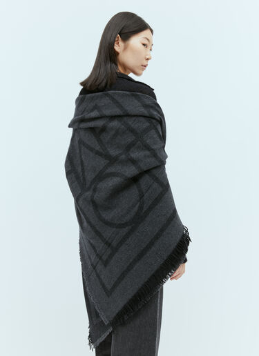 TOTEME Monogram Wool Cashmere Scarf Grey tot0254024