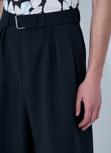 Dries Van Noten Pleated Wool Knee-Length Trousers Black dvn0163011