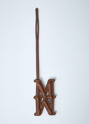 Max Mara Logo Embossed Leather Keyring Brown max0261042