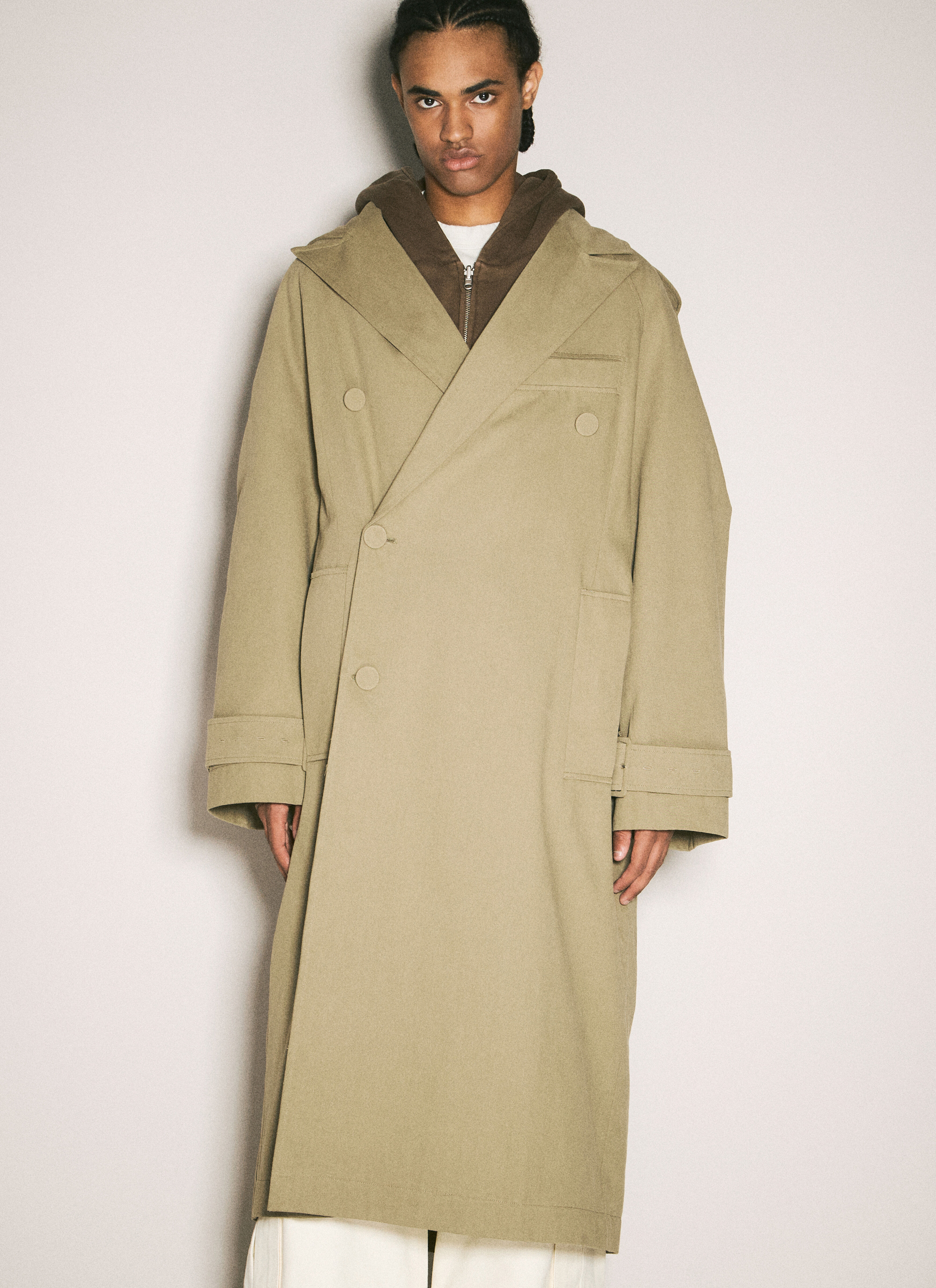 Entire Studios Men s Canvas Trench Coat in Khaki LN CC
