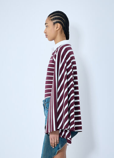 Fidan Novruzova Striped Polo Shirt Cape Black fid0259004