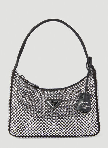 Prada Crystal-Embellished Mini Handbag Silver pra0245007