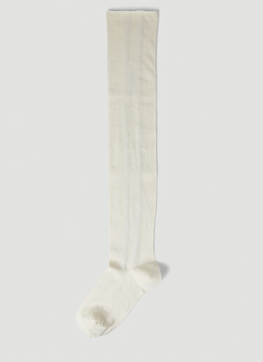 Marni ロゴ ストライプ ソックス ホワイト mni0247022