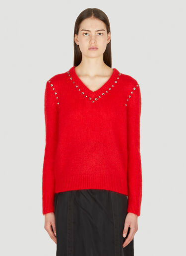 Gucci Stud Trim Sweater Red guc0251068