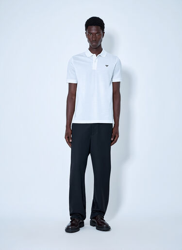 LN-CC® - Prada: Logo Polo Shirt - White Prada Logo Polo Shirt White pra0166005