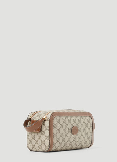 Gucci 互扣双 G 盥洗包 棕色 guc0153138