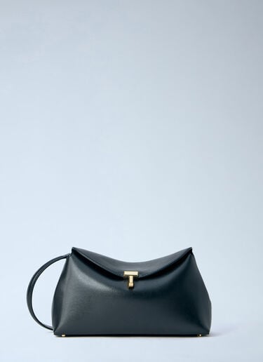 TOTEME T-Lock Leather Clutch Black tot0256037
