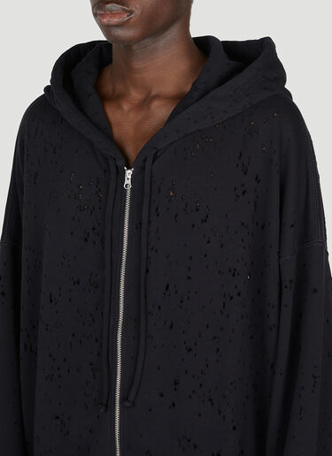 MM6 Maison Margiela Distressed Hooded Sweatshirt Black mmm0152006