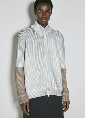MM6 Maison Margiela 집업 스트라이프 스웨트셔츠 그레이 mmm0153003