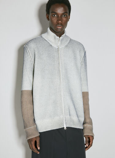 MM6 Maison Margiela Zip-up Stripe Sweatshirt Grey mmm0153003