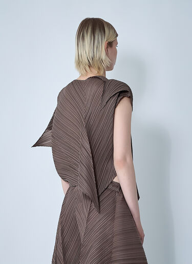 Pleats Please Issey Miyake Pleated Shirt Brown plp0261003