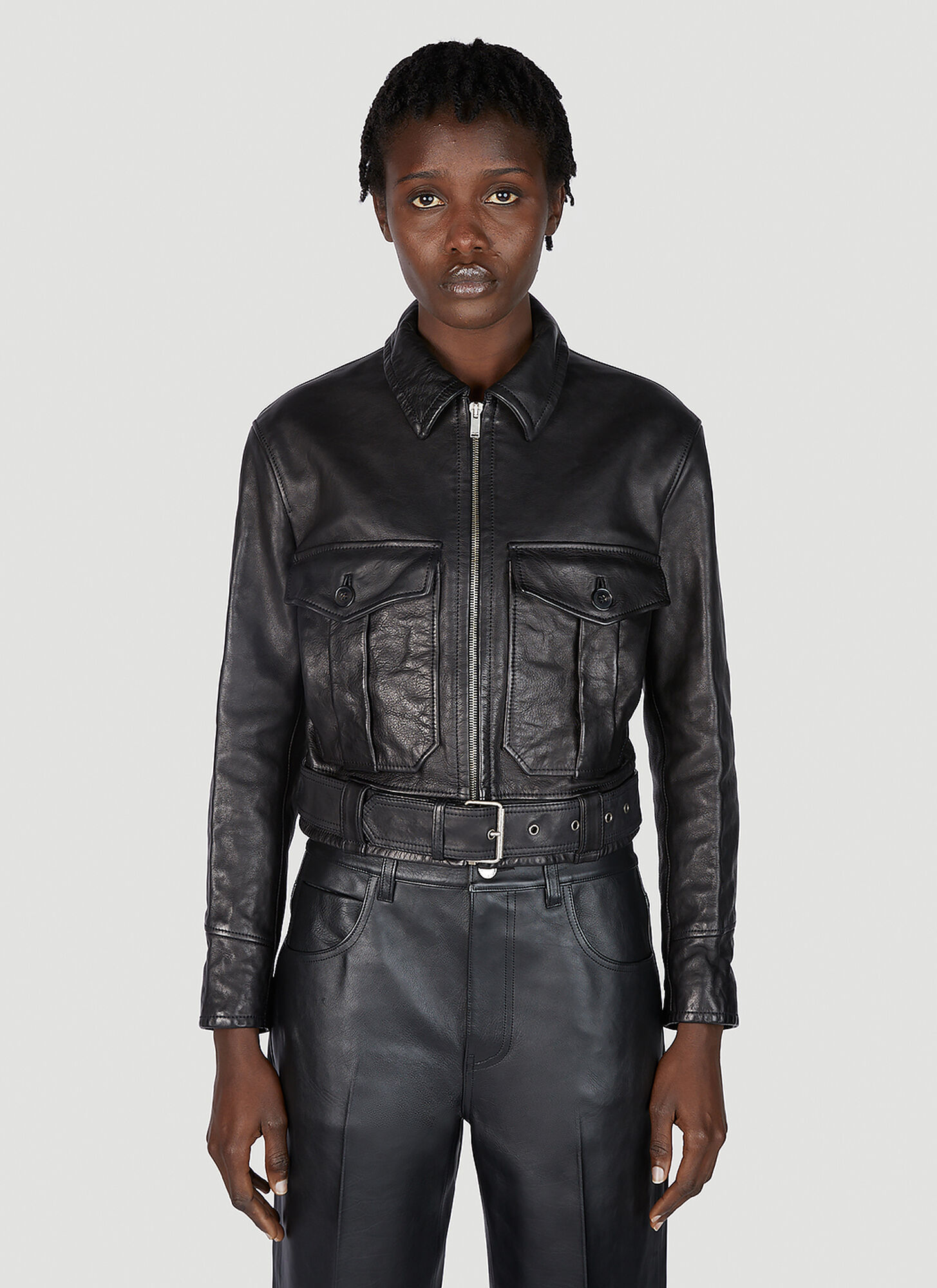 Saint Laurent Leather Aviator Bomber Jacket