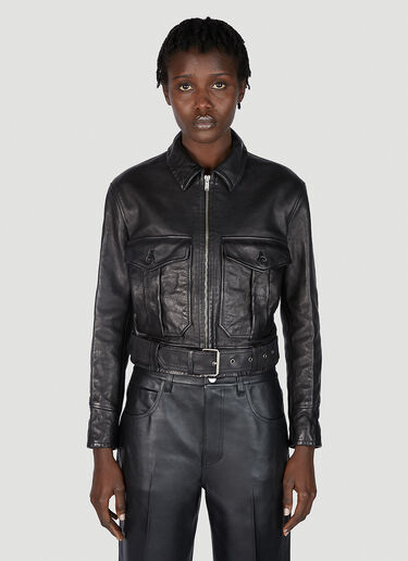 Saint Laurent Aviator Leather Jacket Black sla0251010