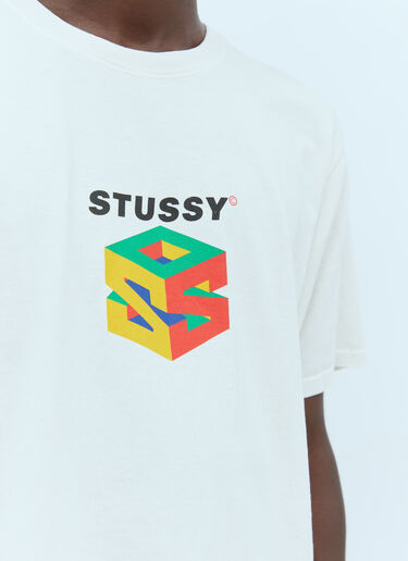 Logo Print T-Shirt Stüssy Logo Print T-Shirt Cream sts0152075