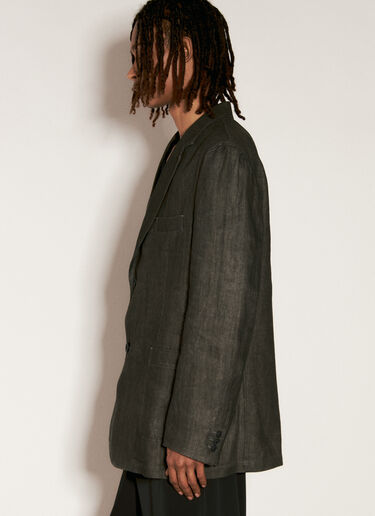 Yohji Yamamoto 墨染亚麻西装外套 黑色 yoy0156002