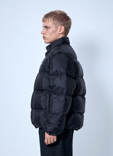 LN-CC® - Prada: Re-Nylon Down Jacket with Removable Sleeves - Black Prada Re-Nylon Down Jacket with Removable Sleeves Black pra0166204