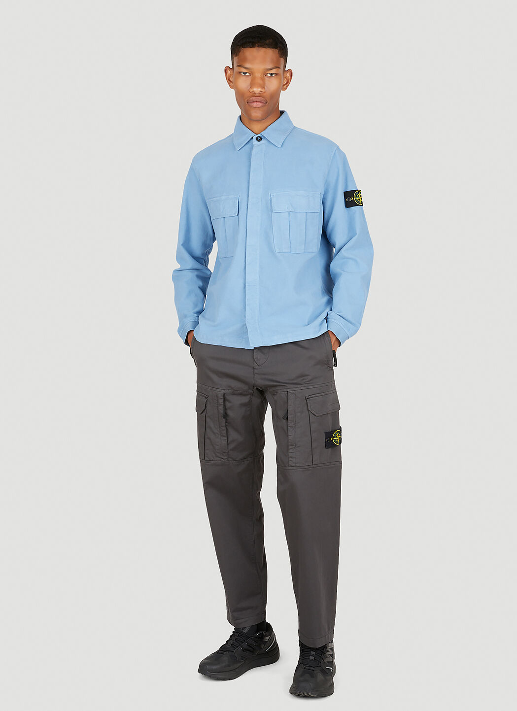 Stone island garment dyed zip pocket overshirt hotsell