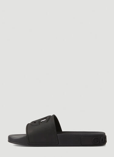 Dolce & Gabbana DG Rubber Slides Black dol0247103