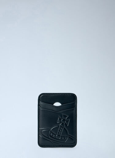 LN-CC® - Vivienne Westwood: MagSafe Leather Card Holder - Black Vivienne Westwood MagSafe Leather Card Holder Black vvw0166014