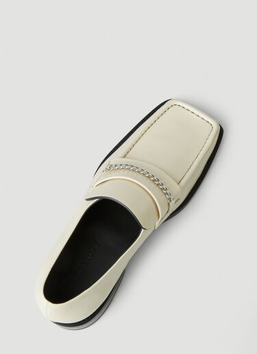 Martine Rose Square Toe Chain Loafers White mtr0147024
