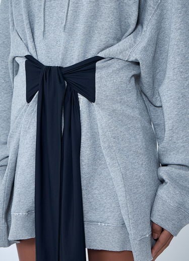 MM6 Maison Margiela Hooded Sweatshirt With Attached Sash Grey mmm0264004