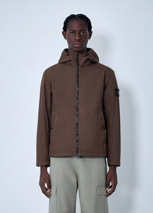 Stone Island Logo Patch Jacket Brown sto0164060