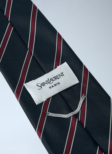 Saint Laurent 真丝条纹领带  酒红色 sla0260027