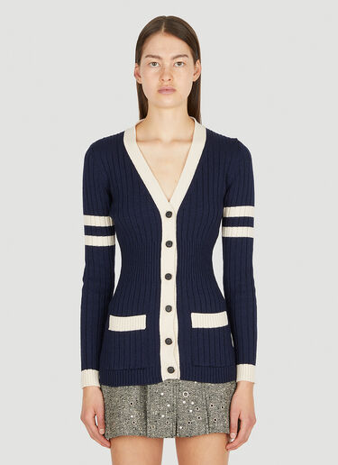 Durazzi Milano Ribbed Cardigan Blue drz0250015