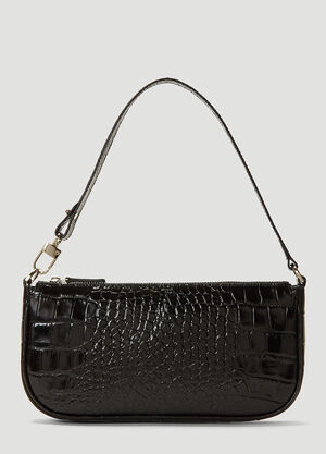 BY FAR Rachel Crocodile Embossed Shoulder Bag Pink byf0254009