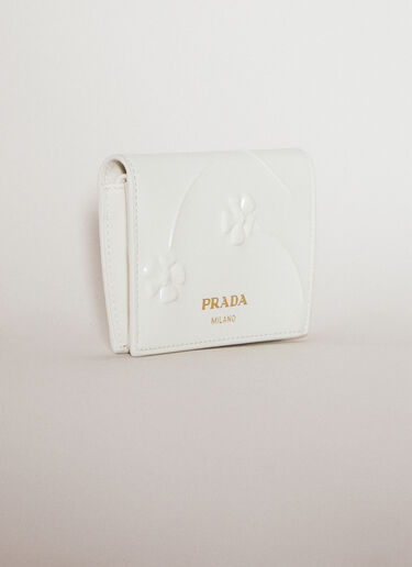 Flower Embossed Bi-Fold Wallet Prada Flower Embossed Bi-Fold Wallet White pra0254053