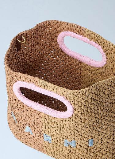 Marni 带有徽标细节的编织托特包 米色 mni0264008