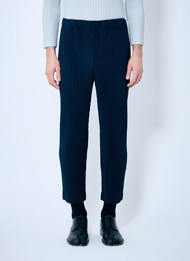 Homme Plissé Issey Miyake ストレート・プリーツパンツ ブルー hmp0159008