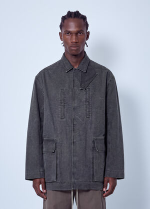 Rick Owens Collared Canvas Mac Jacket Grey ric0166004