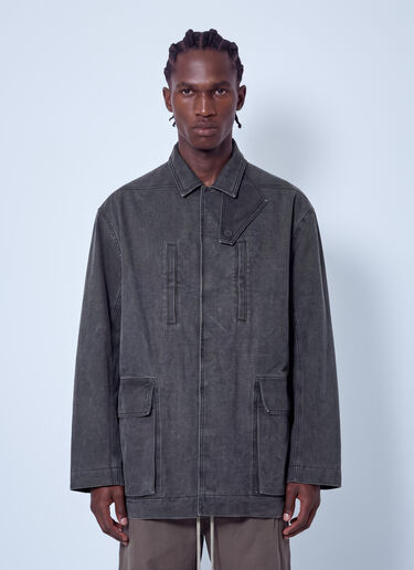 Rick Owens Collared Canvas Mac Jacket Grey ric0166004