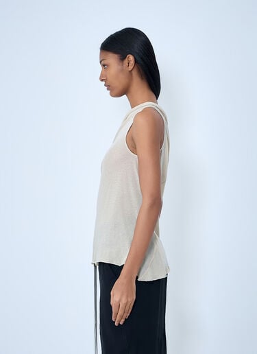 Rick Owens Asymmetric Draped T-Shirt Beige ric0263012