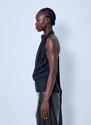 LN-CC® - RÓHE: Draped Open Back Top - Black RÓHE Draped Open Back Top Black roe0266002