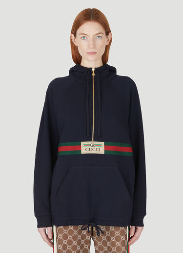 Gucci Web Trim Hooded Sweatshirt Black guc0247074