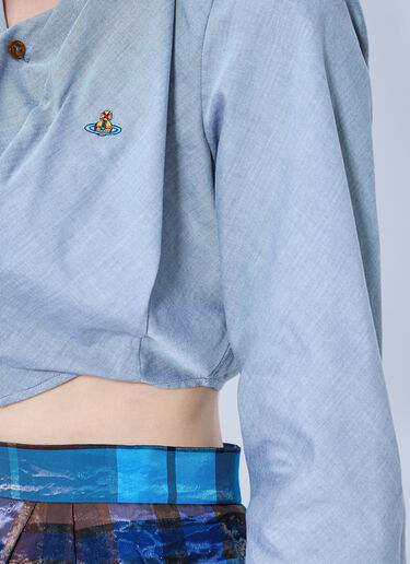 LN-CC® - Vivienne Westwood: Cropped Drunken Shirt - Blue Vivienne Westwood Cropped Drunken Shirt Blue vvw0266005