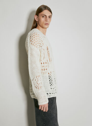Our Legacy V Neck Crochet Sweater White our0155009