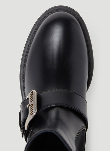Logo Buckle Boots Miu Miu Logo Buckle Boots Black miu0252065