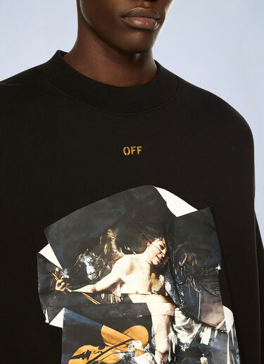 Off-White Cupid Paper Skate Crewneck Sweatshirt Black ofw0162066