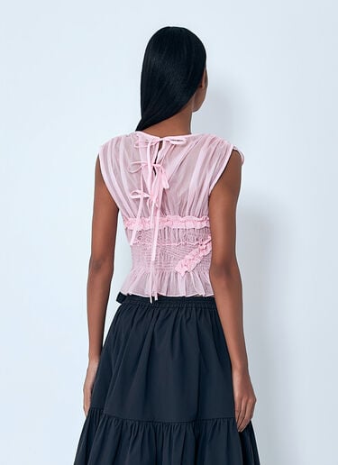 Cecilie Bahnsen Sheer Ruffle Blouse Pink cec0263010
