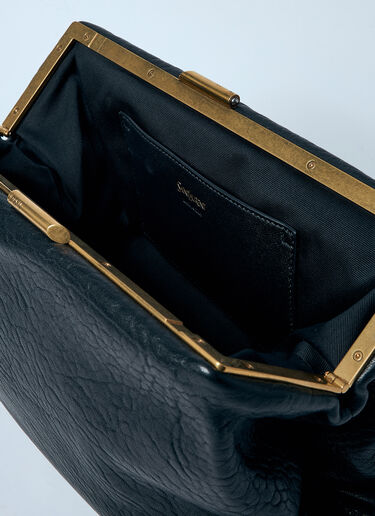 Saint Laurent Large Leather Clutch Black sla0258049