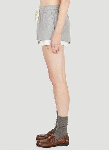 Miu Miu 로고 트랙 쇼츠 그레이 miu0250015