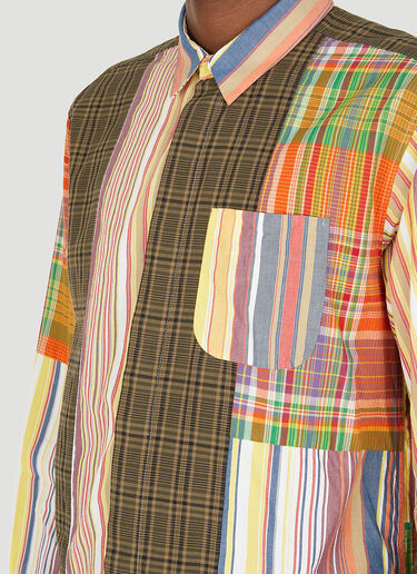 Engineered Garments Combo Patchwork Weave Shirt Orange egg0148003