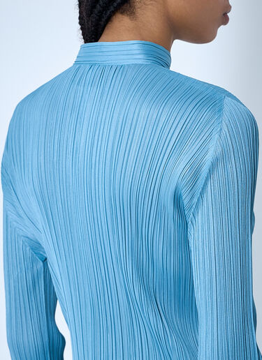 Pleats Please Issey Miyake Pleated Shirt Blue plp0260003