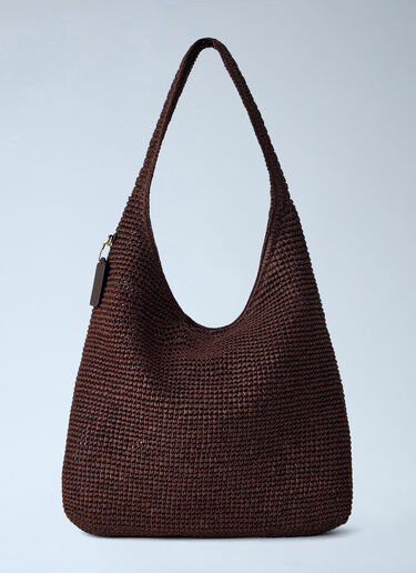 Refined Weave Straw Brooklyn Shoulder Bag 39 Coach Refined Weave Straw Brooklyn Shoulder Bag 39 Dark Brown coa0264035